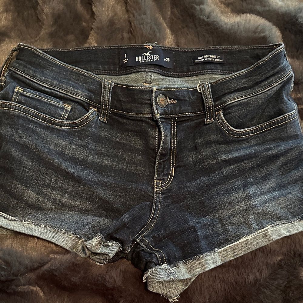 Hollister Juniors Dark Blue Jean Shorts